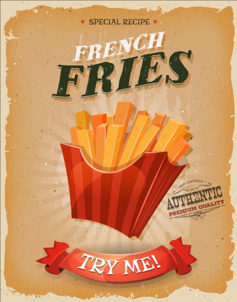 Vintage fast food poster design vector 06 vintage poster food fast   