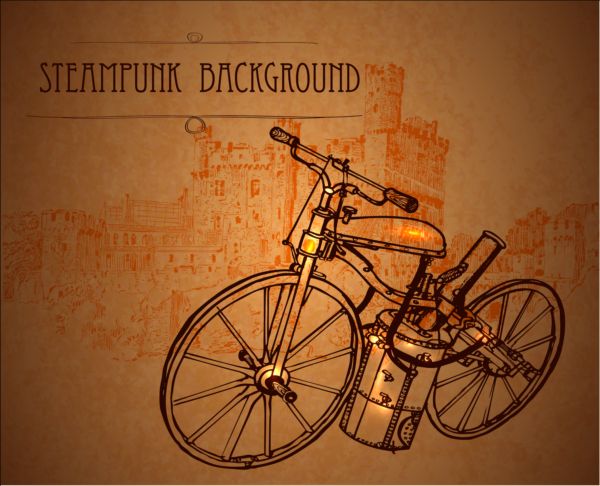 Vintage steampunk background design vector 05 vintage steampunk background   