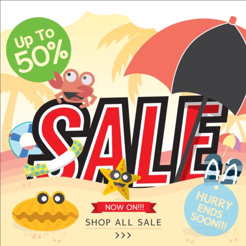 Summer big sale poster creative vector 07 summer sale poster creative   