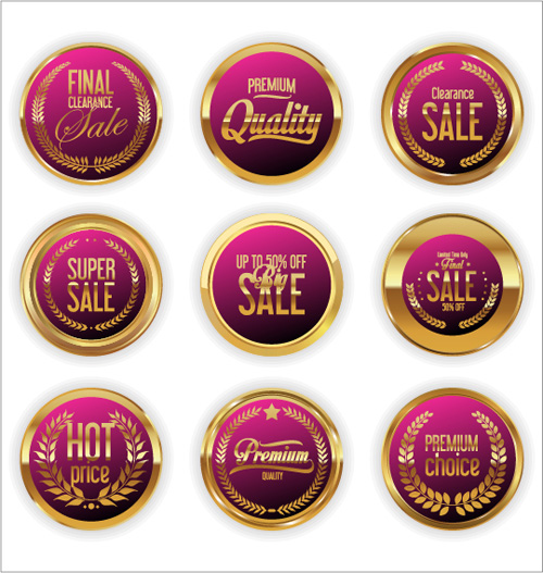 Golden sale badge shiny vector 03 shiny sale golden badge   