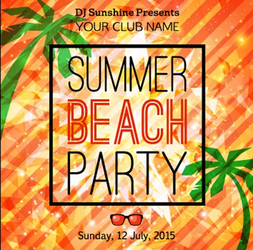 Grunge styles party poster summer vector 02 summer poster grunge   