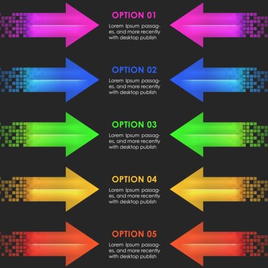 Colored arrow with option infographic vector 08 Option infographic colored arrow   