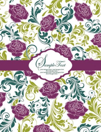 Vintage floral pattern background vectors 02 pattern card background   