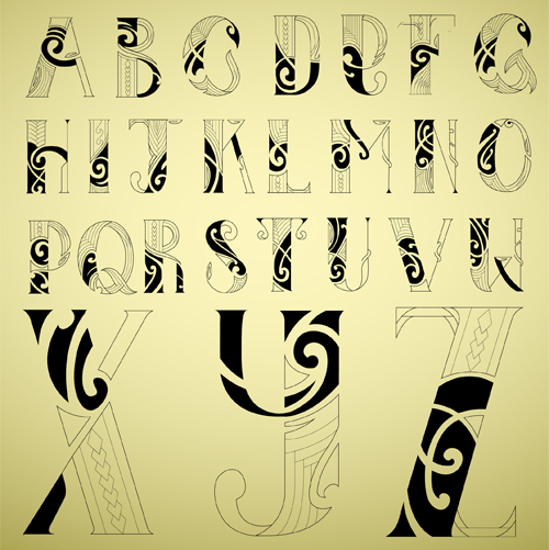 Abstract alphabet font vectors font alphabet abstract   