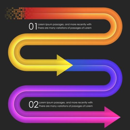 Colored arrow with option infographic vector 07 Option infographic colored arrow   