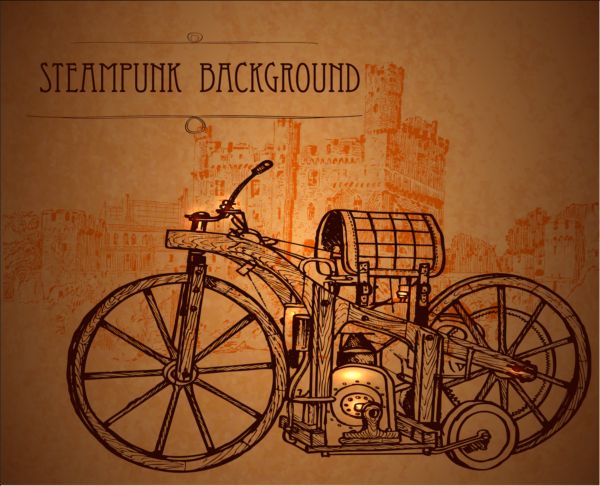 Vintage steampunk background design vector 02 vintage steampunk background   