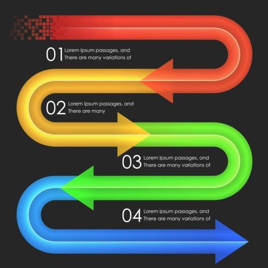 Colored arrow with option infographic vector 06 Option infographic colored arrow   