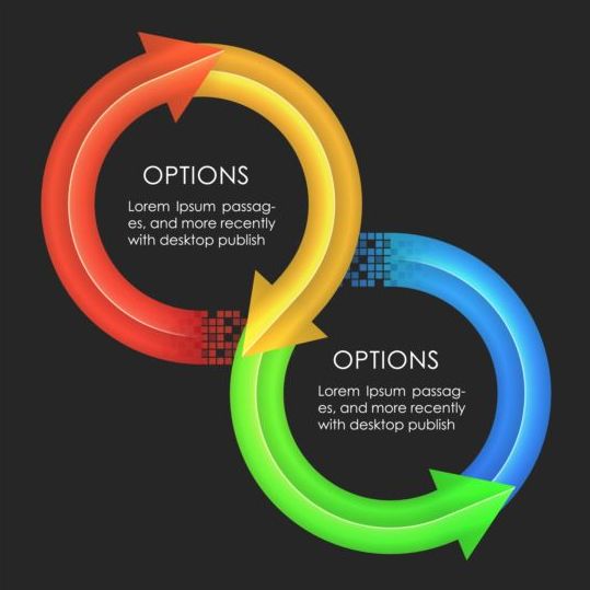 Colored arrow with option infographic vector 05 Option infographic colored arrow   