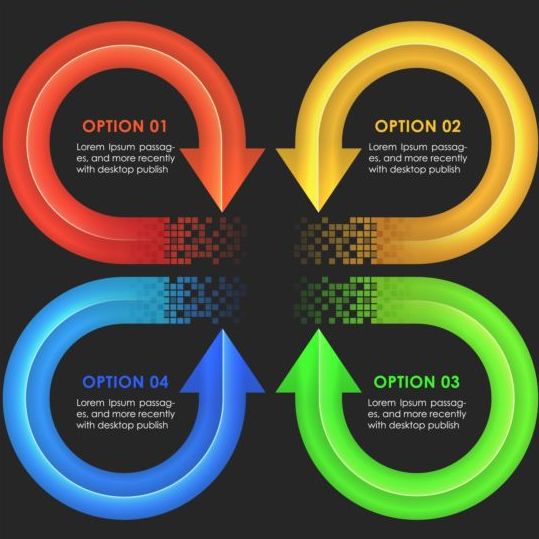 Colored arrow with option infographic vector 03 Option infographic colored arrow   