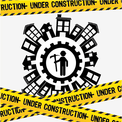 Under construction warning background vector set 03 warning Under construction background   