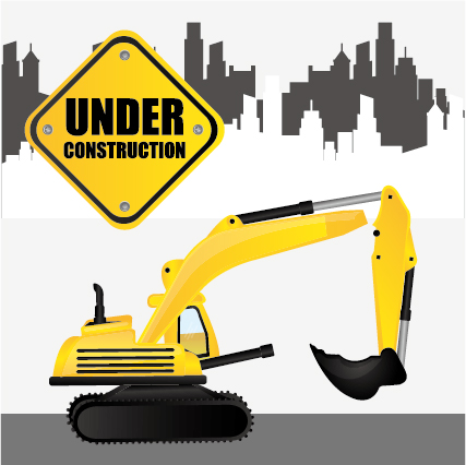 Under construction warning background vector set 01 warning Under construction background   