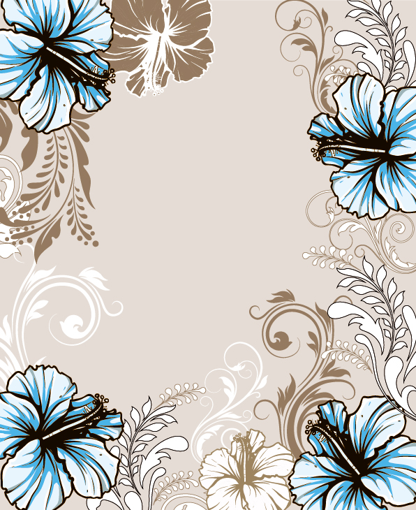 Hand drawn floral vintage background vectors hand drawn floral background   
