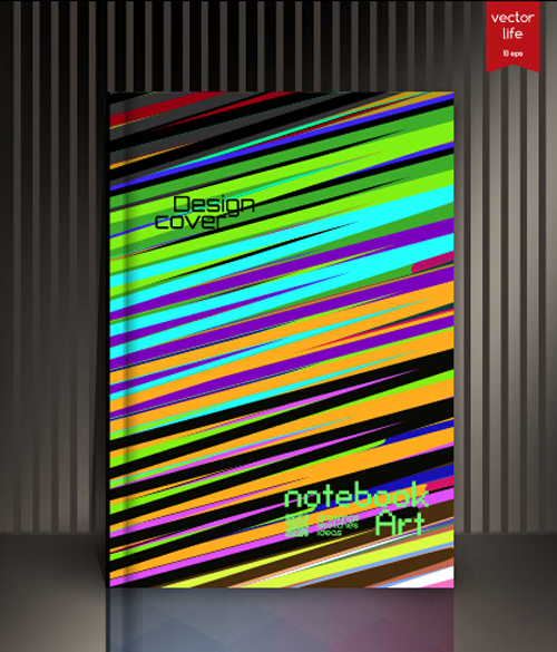 Abstract styles botebook cover design vector 09 styles cover botebook abstract   
