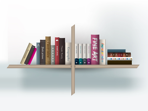 Creative book shelf vector design 01 shelf creative book   