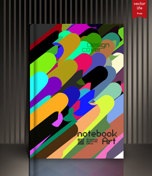 Abstract styles botebook cover design vector 07 styles cover botebook abstract   
