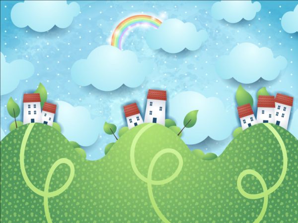 Beautiful countryside scenery cartoon vector 06 scenery countryside cartoon beautiful   