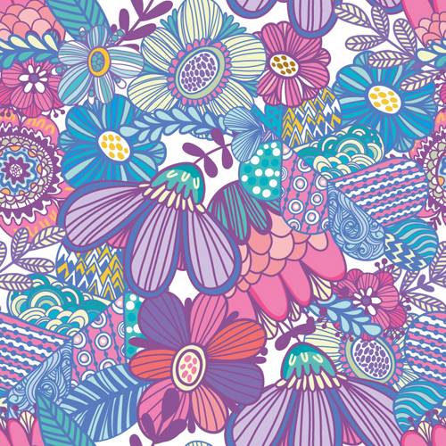 Floral gentle pattern hand drawn vector 06 pattern hand drawn gentle floral   