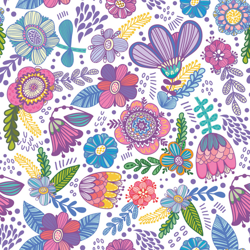 Floral gentle pattern hand drawn vector 05 pattern hand drawn gentle floral   
