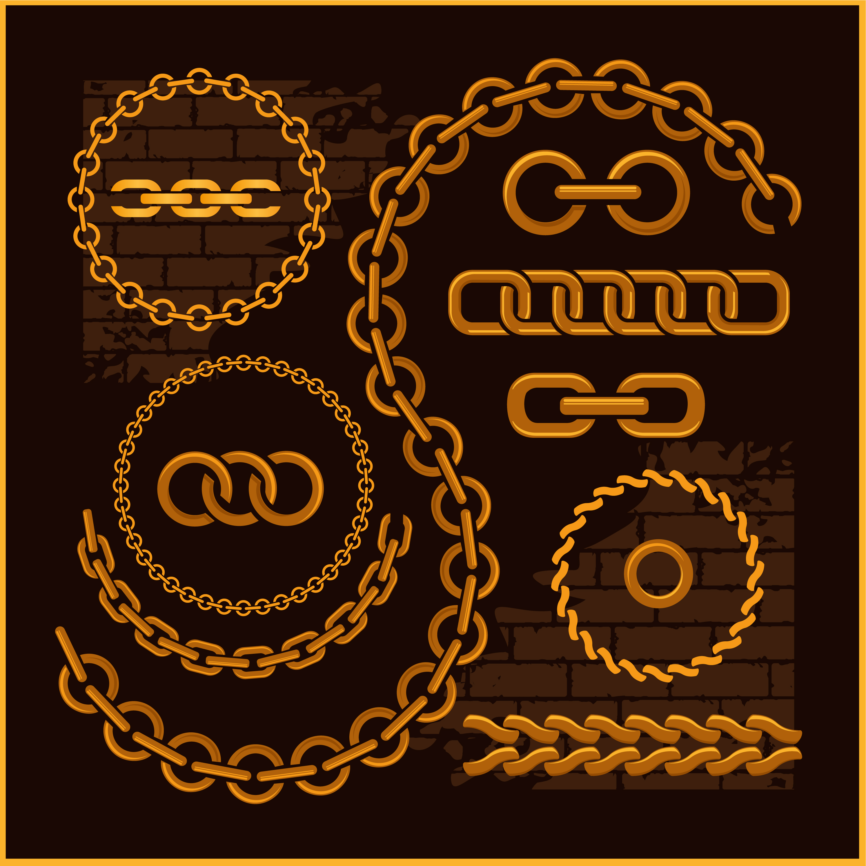 Vector golden chains illustration 03 illustration golden chains   