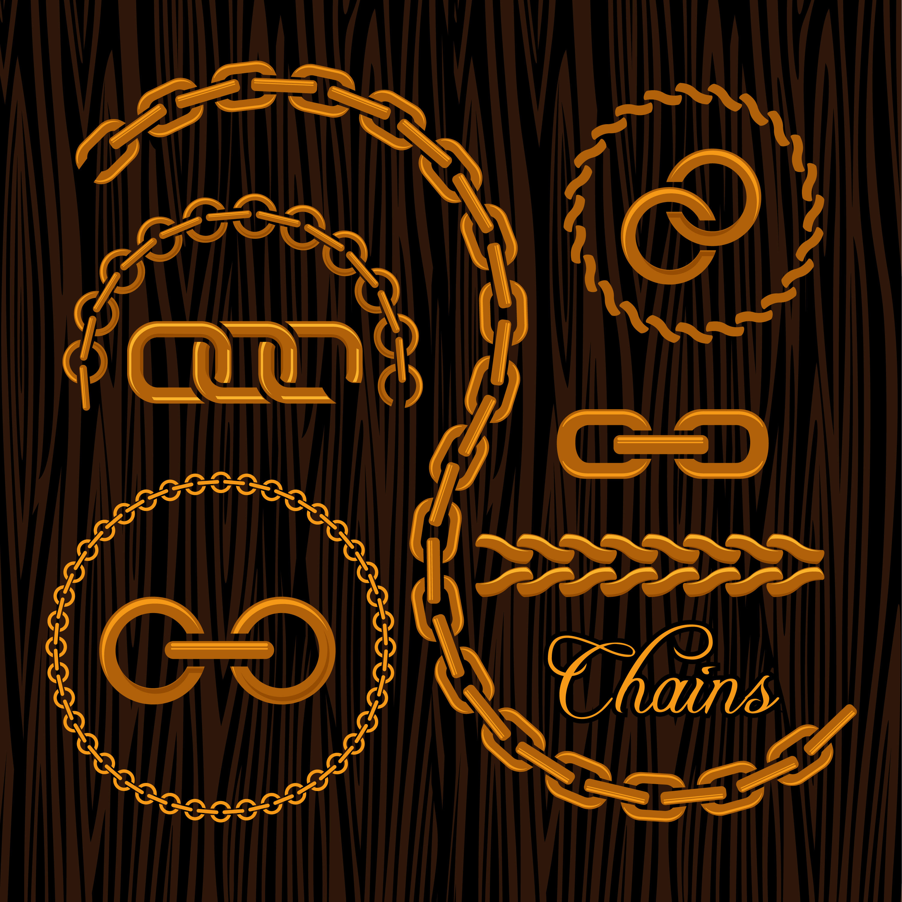 Vector golden chains illustration 02 illustration golden chains   
