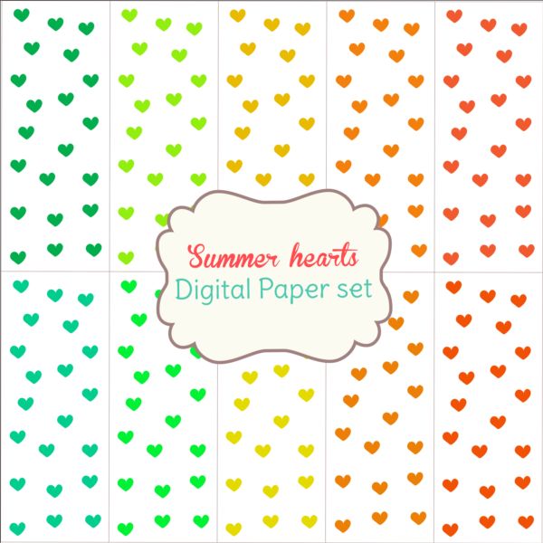 Heart paper with summer background vector 05 summer paper heart   