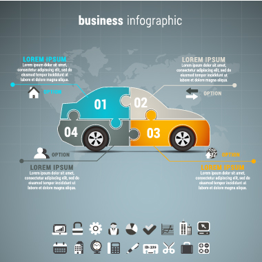 Car business infographic vector material infographic car business   