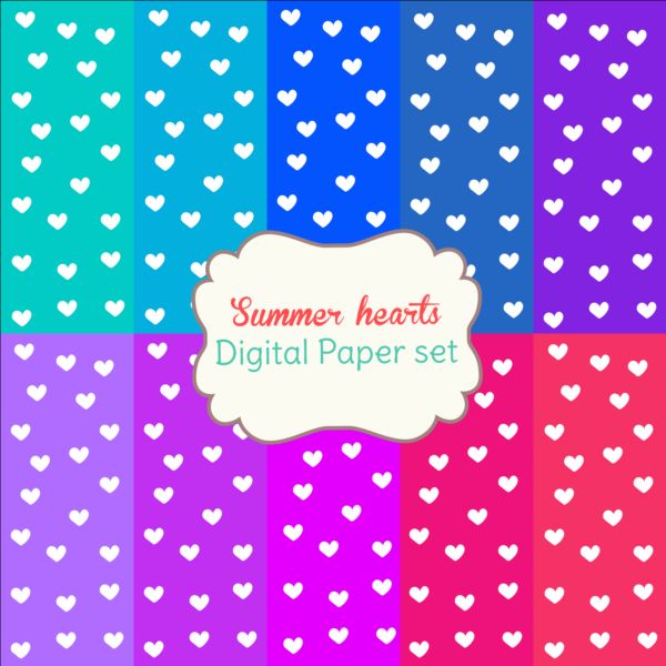Heart paper with summer background vector 03 summer paper heart   