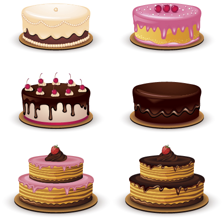 Cute round cakes vector cute cakes   