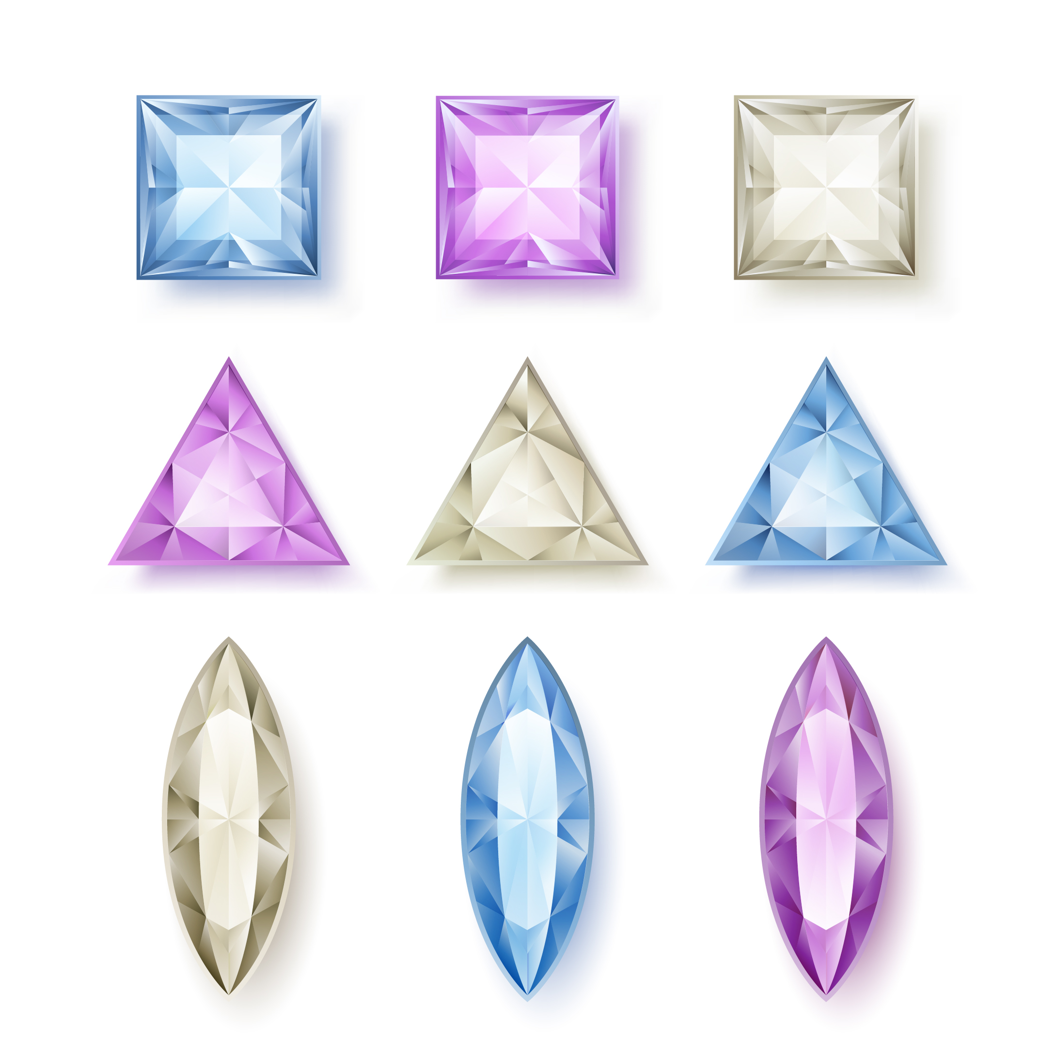 Bright colored diamonds vector set 03 diamonds colored bright   