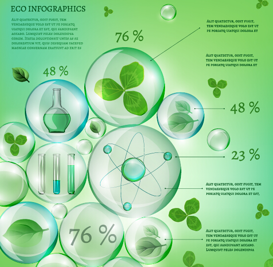 Eco Infographics with bubble vectors 16 infographics eco bubble   