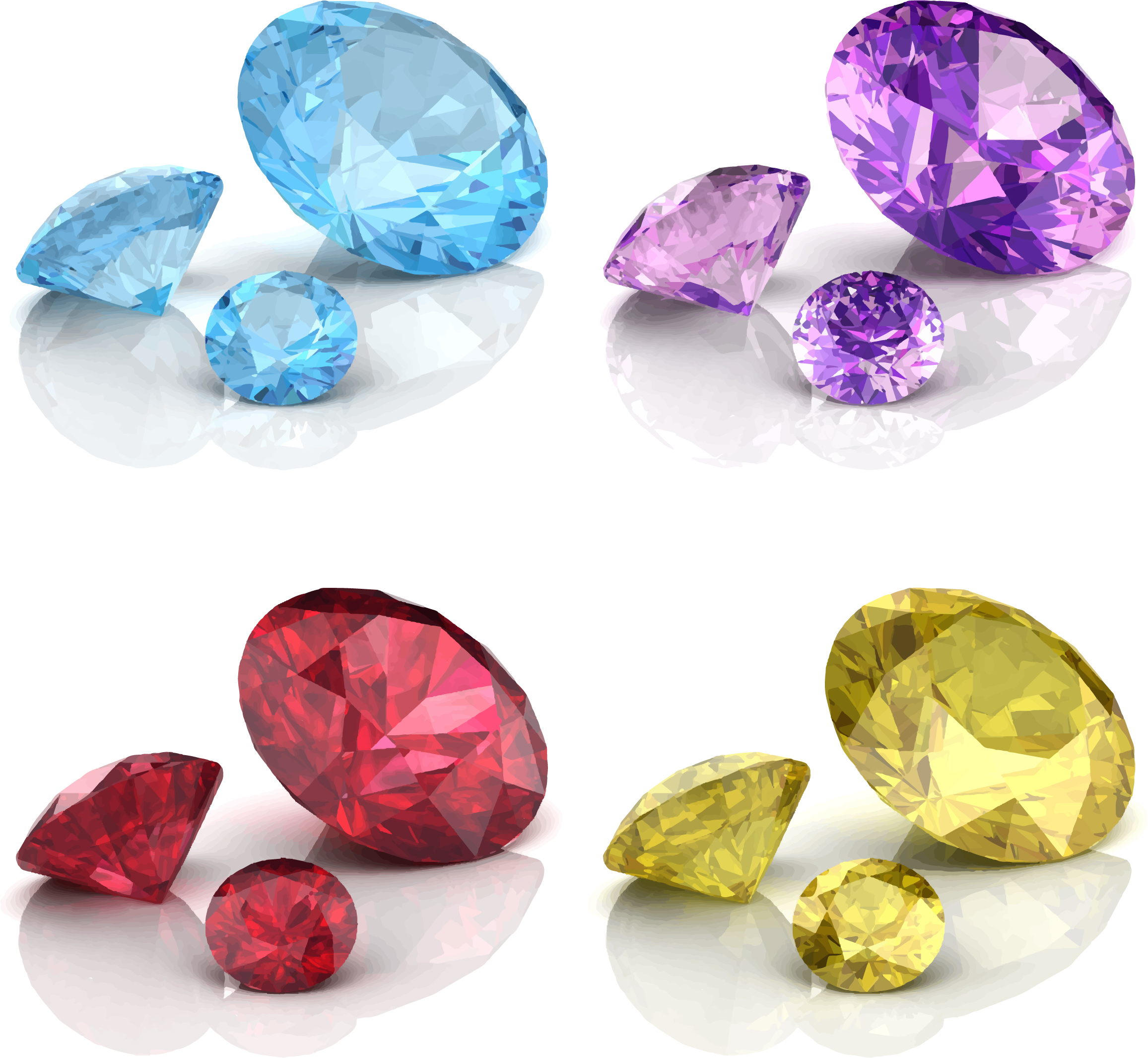 Bright colored diamonds vector set 02 diamonds colored bright   