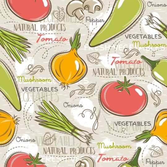 Vegetable seamless pattern hand drawn vector 02 vegetable seamless pattern hand drawn   