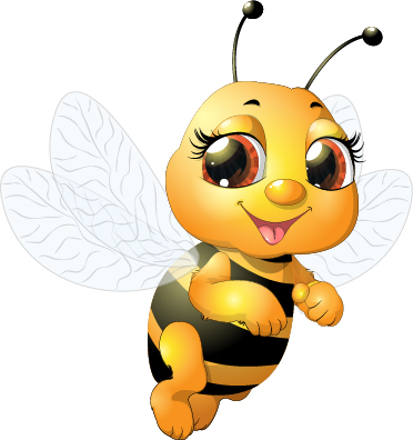 Bee baby cute vector set 02 cute bee baby   