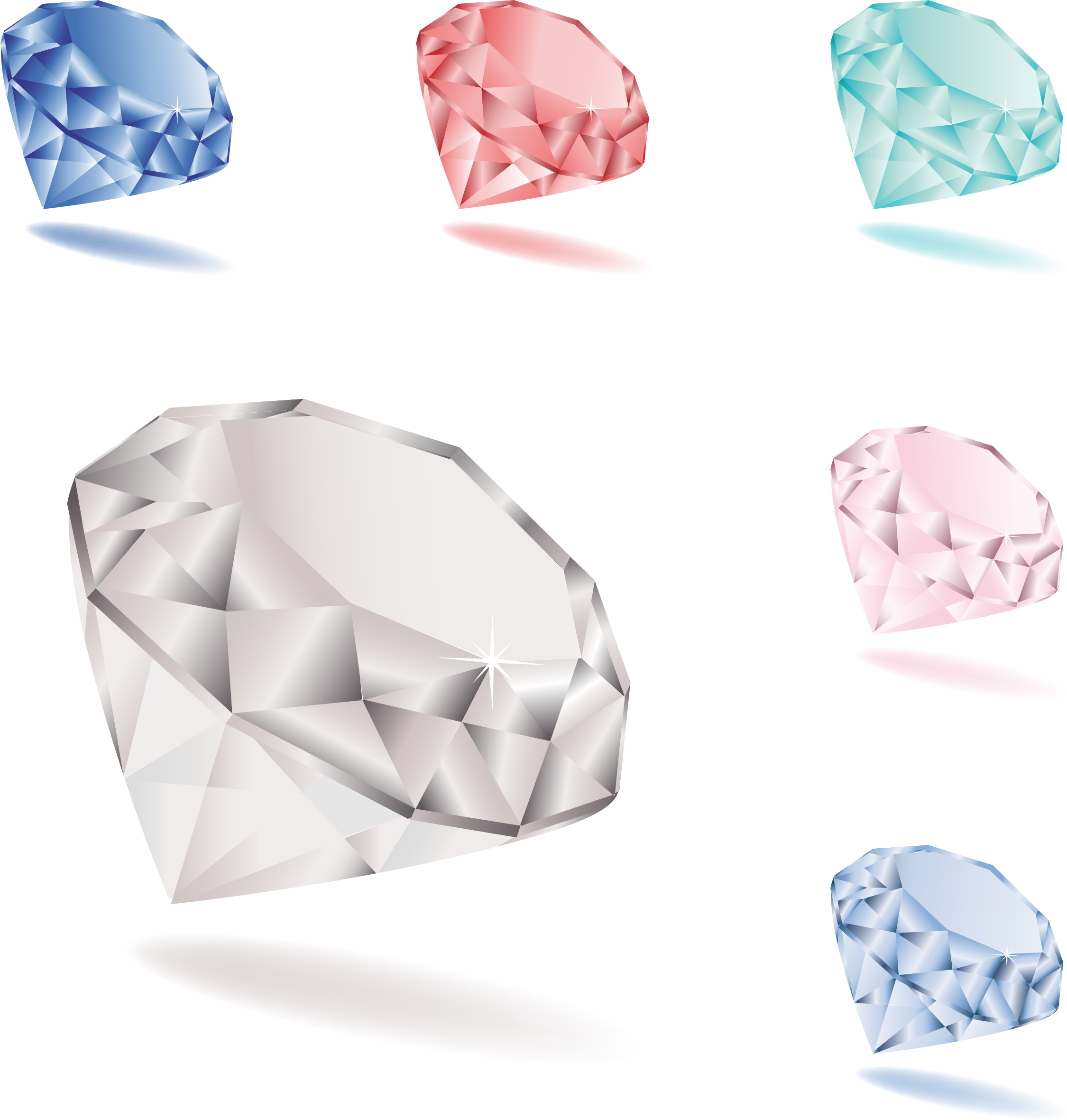 Bright colored diamonds vector set 01 diamonds colored bright   