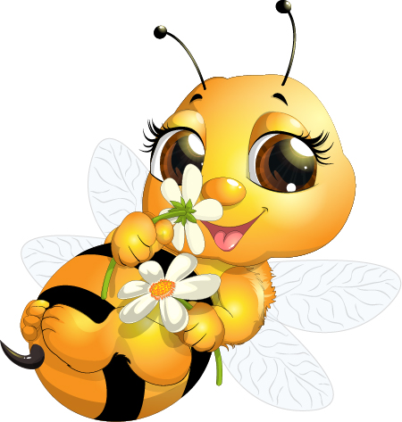 Bee baby cute vector set 01 cute bee baby   