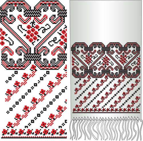 Ukrainian styles embroidery pattern vectors 04 Ukrainian styles pattern embroidery   