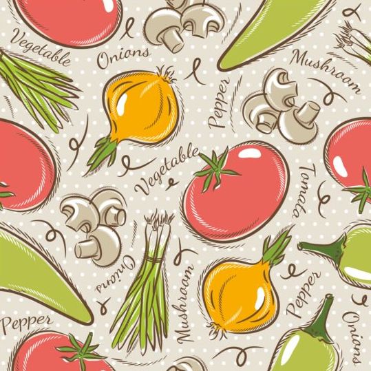 Vegetable seamless pattern hand drawn vector 01 vegetable seamless pattern hand drawn   