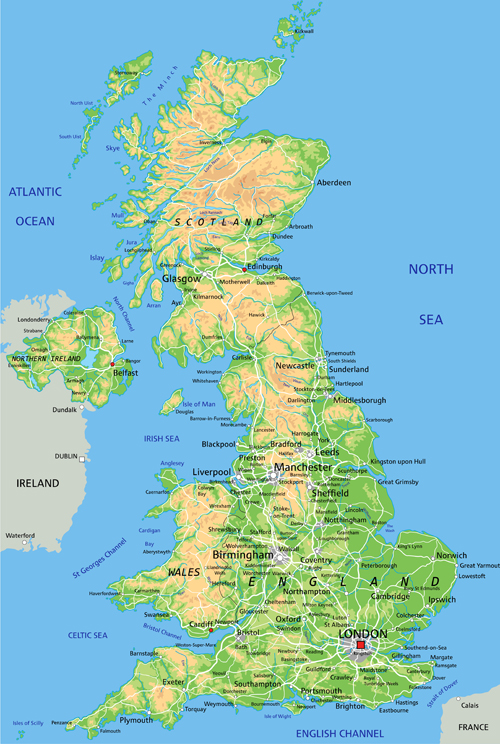 UK physical map vector graphics physical map graphics   