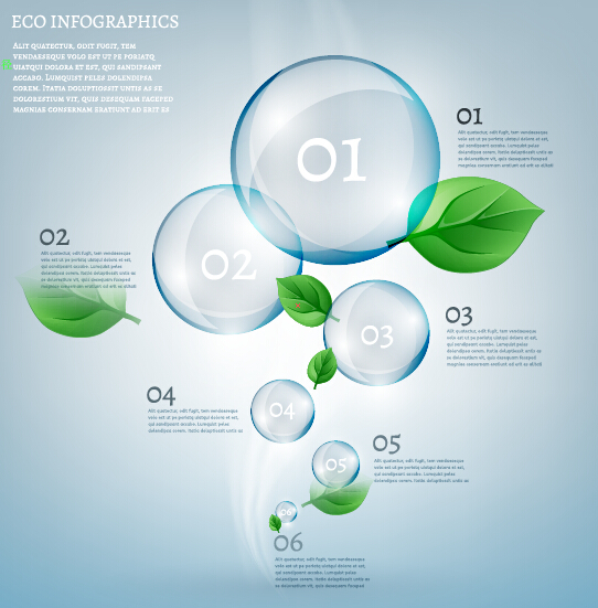 Eco Infographics with bubble vectors 02 infographics eco bubble   