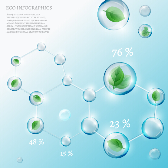 Eco Infographics with bubble vectors 11 infographics eco bubble   