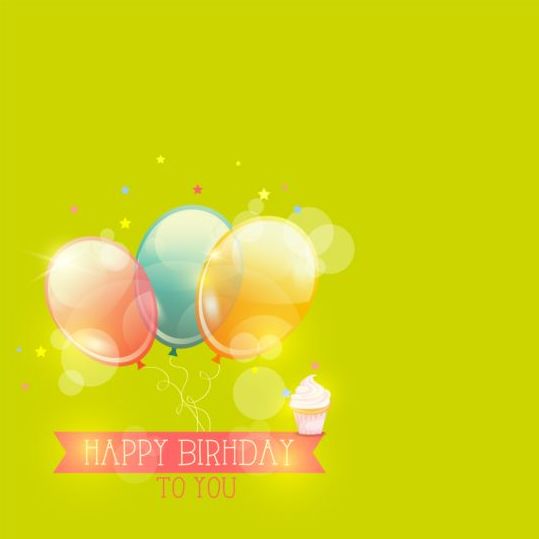 Shiny balloon with birthday background vector 03 shiny birthday balloon background   