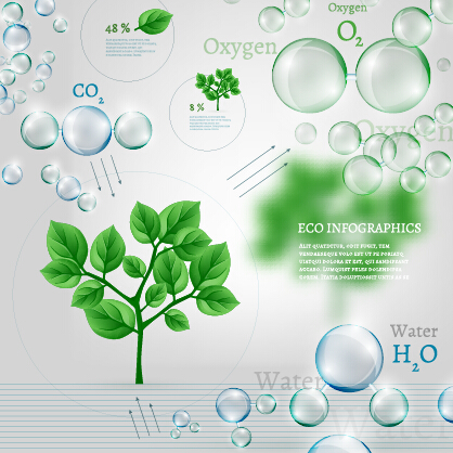 Eco Infographics with bubble vectors 01 infographics eco bubble   