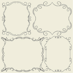 Set of simple hand drawn frame vectors 20 simple hand frame drawn   