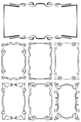 Set of simple hand drawn frame vectors 10 simple hand frame drawn   