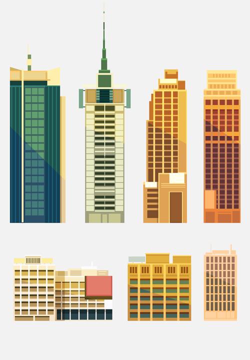 City building skyscrapers template vector set 02 template skyscrapers city building   