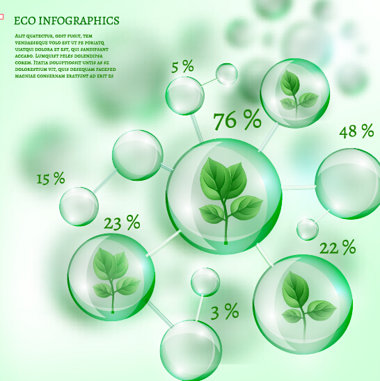 Eco Infographics with bubble vectors 08 infographics eco bubble   