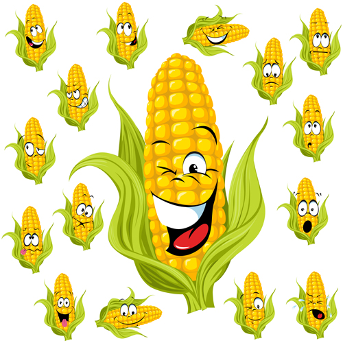 Funny corn cartoon styles vectors 01 funny corn cartoon   