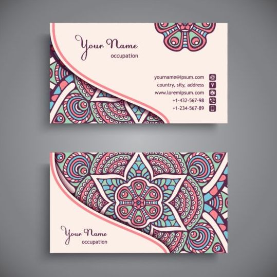 Business card with ethnic pattern vector set 11 pattern ethnic card business   