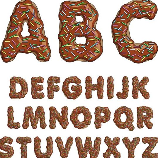 Chocolate alphabet vector material chocolate alphabet   
