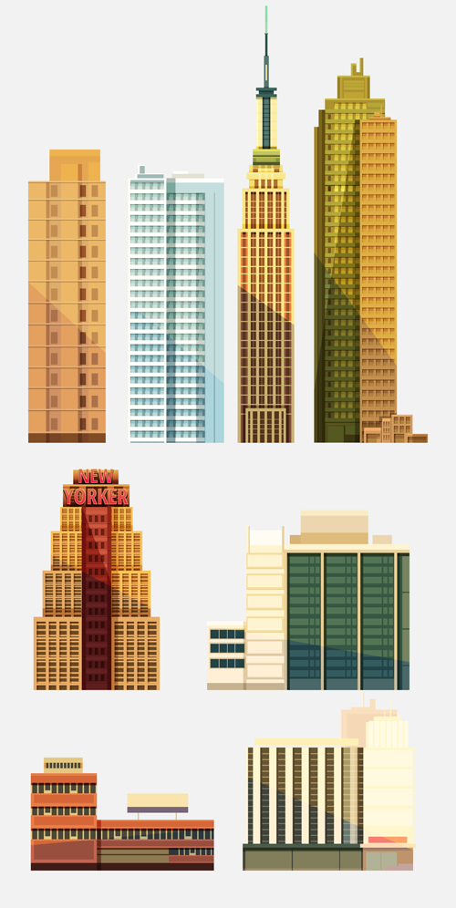 City building skyscrapers template vector set 01 template skyscrapers city building   